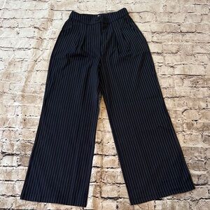 HALARA Black Pinstripe Trousers